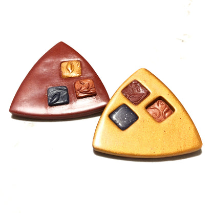 Autumnal Abstract Convertible Pin & Pendant: Large