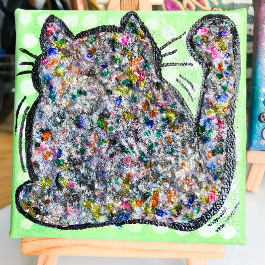 Tiny art: Confetti Chonky Cat