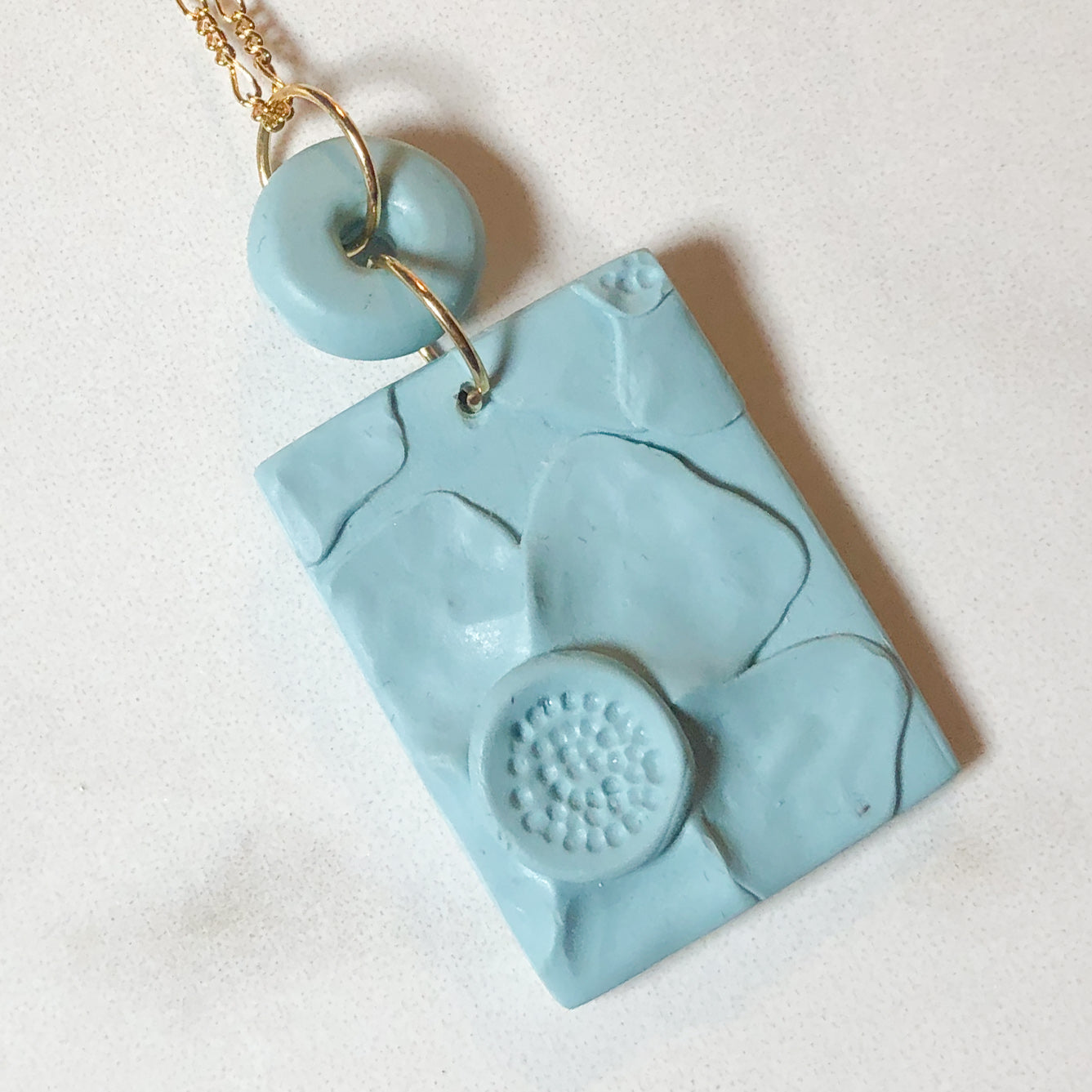 Limited Edition Floral Pendant: Robin's Egg Blue