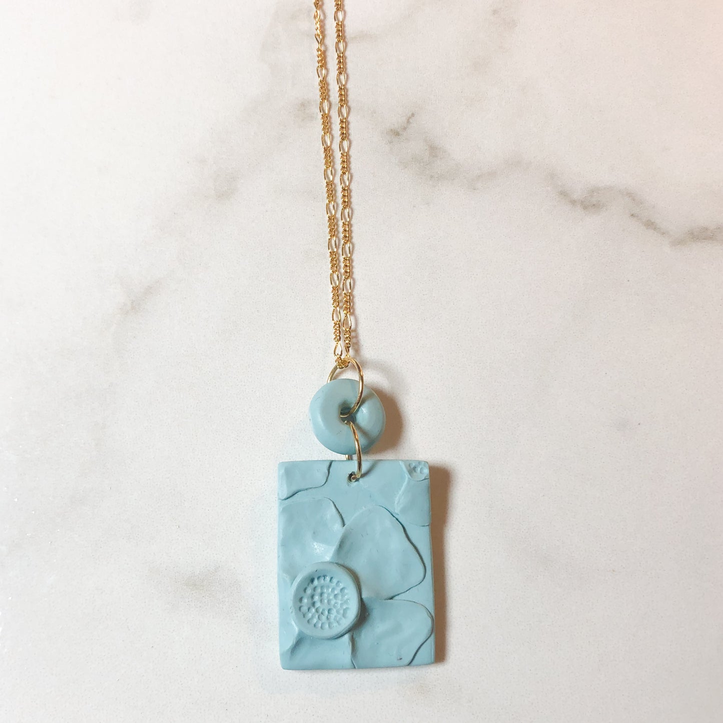 Limited Edition Floral Pendant: Robin's Egg Blue