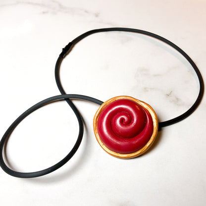 Faux Bezel Stone Snail Pendant