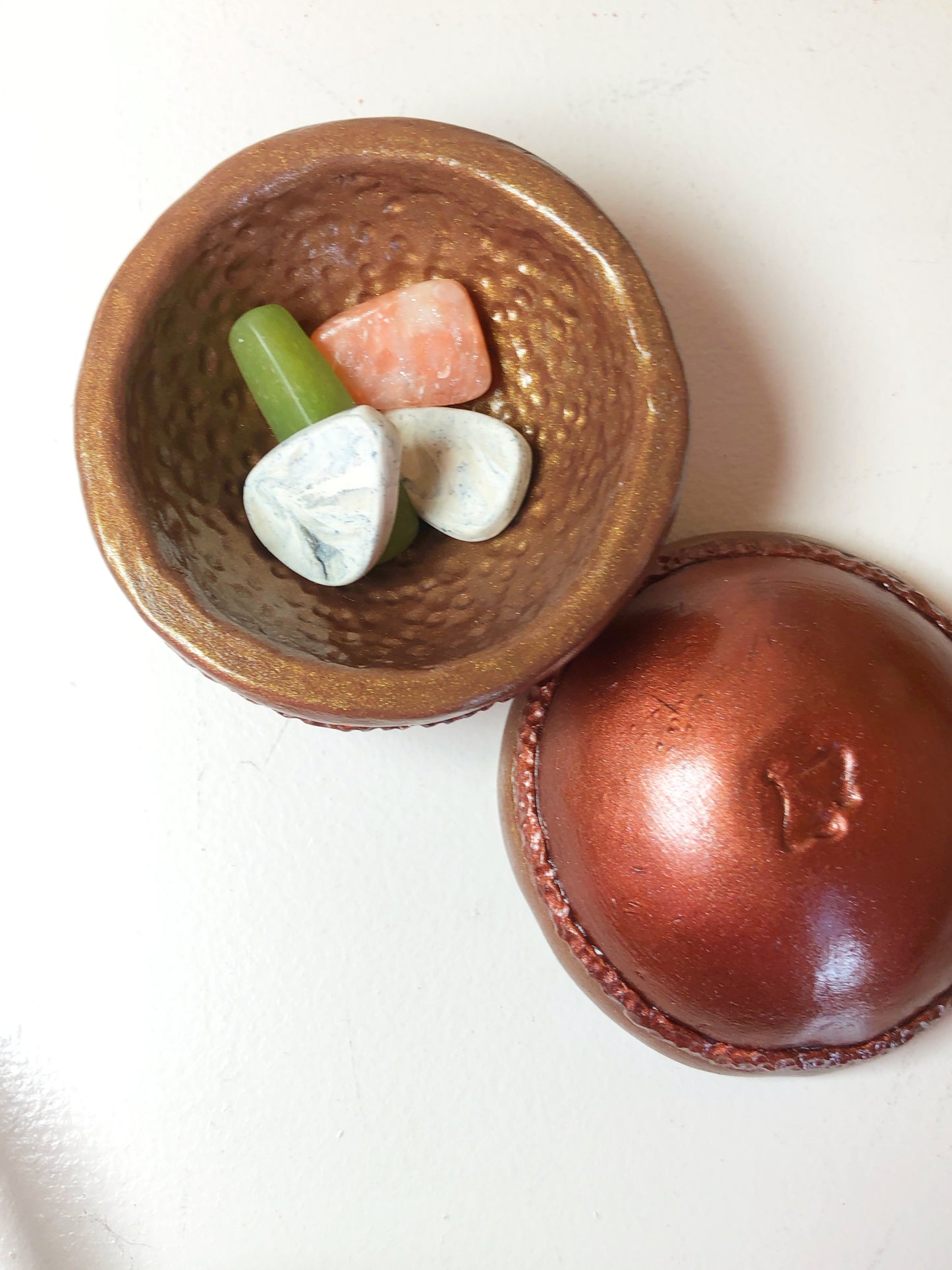 Faux Hammered Gold & Copper Trinket Dishes