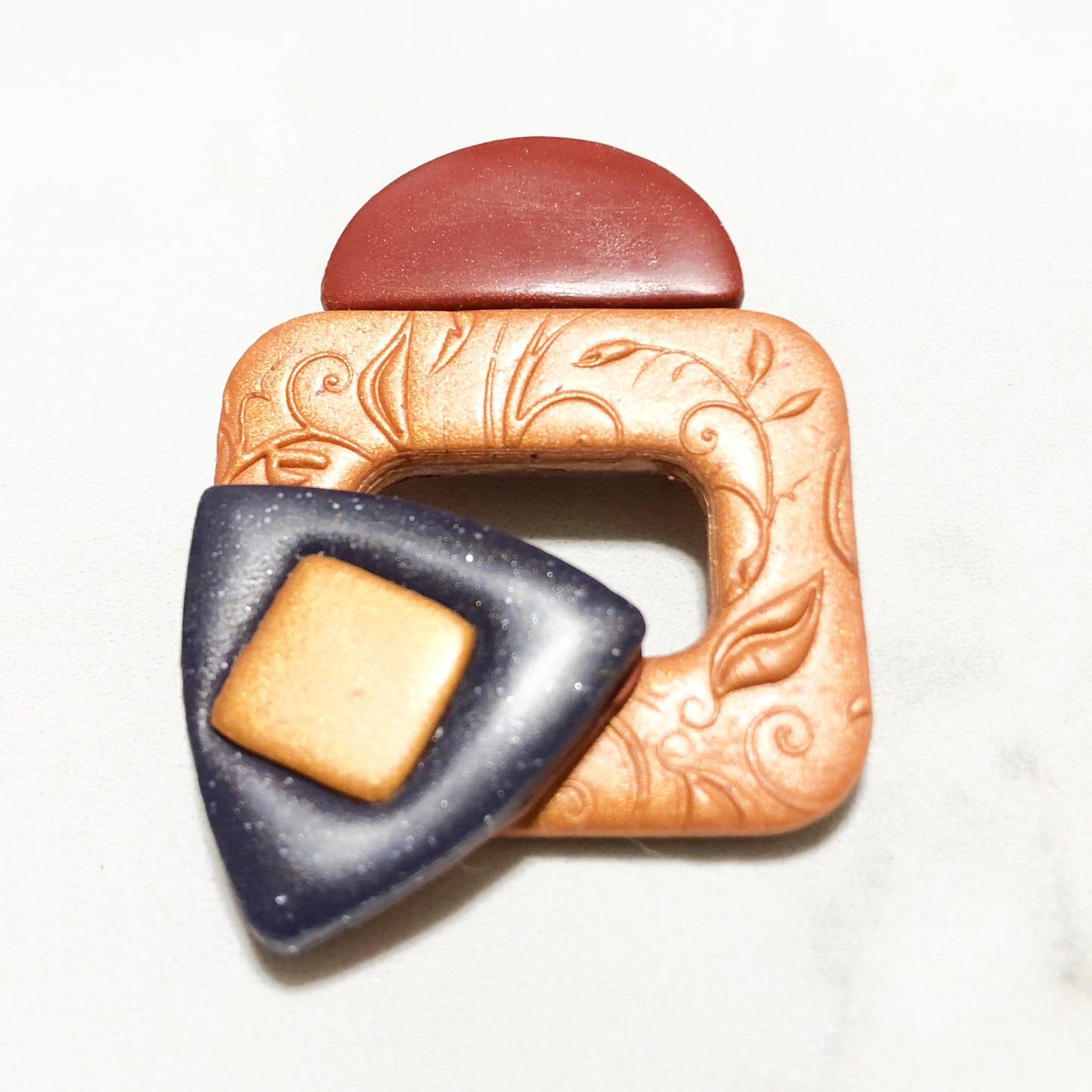 Autumnal Abstract Convertible Pin & Pendant: Small