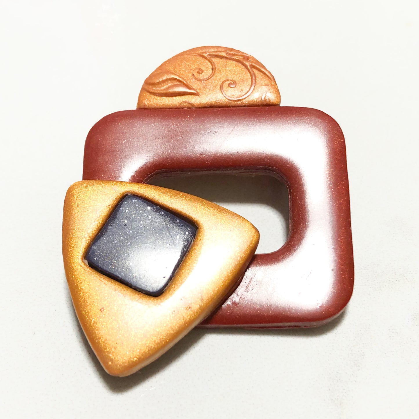 Autumnal Abstract Convertible Pin & Pendant: Small