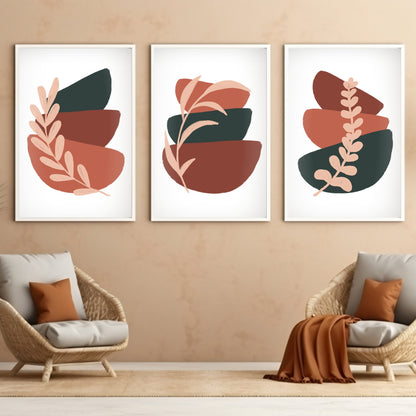 Abstract Boho Trio Printable Art: Brick