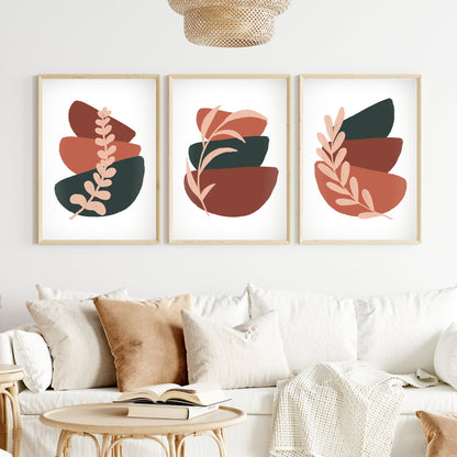 Abstract Boho Trio Printable Art: Brick