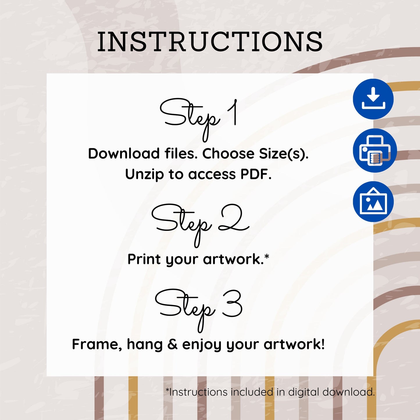 Abstract Boho Trio Printable Art: Brick