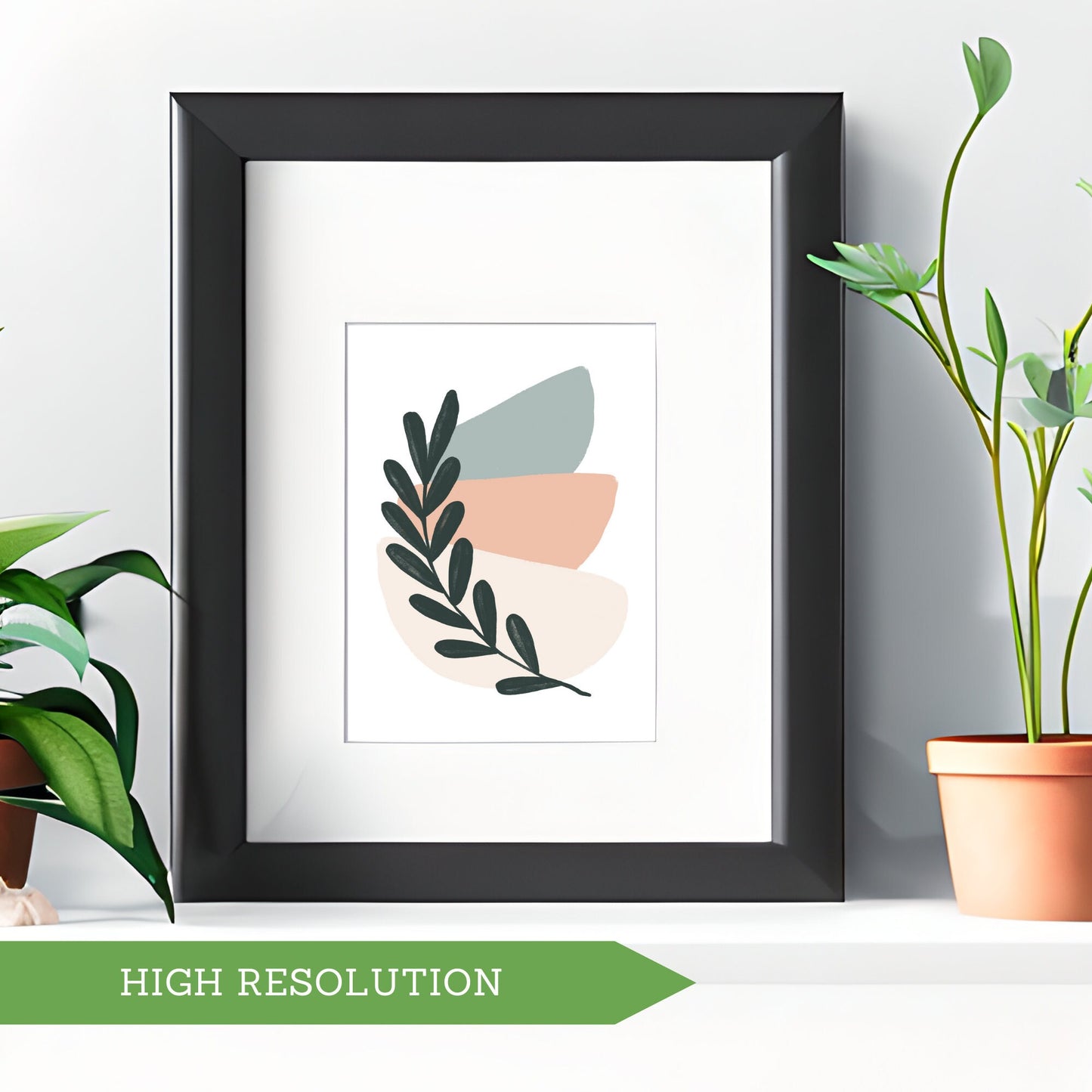Abstract Boho Trio Printable Art: Coral
