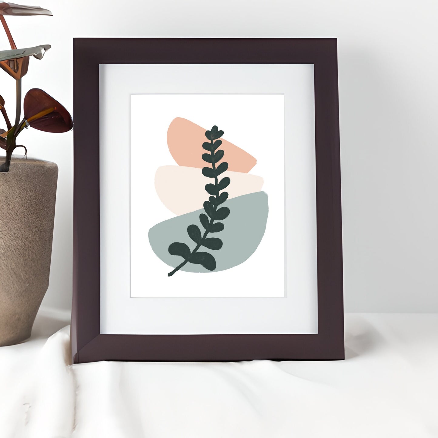 Abstract Boho Trio Printable Art: Coral