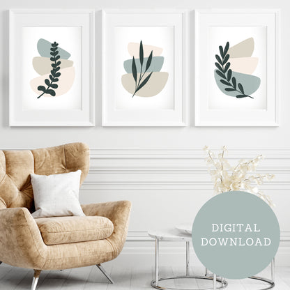 Abstract Boho Trio Printable Art: Soft Sand