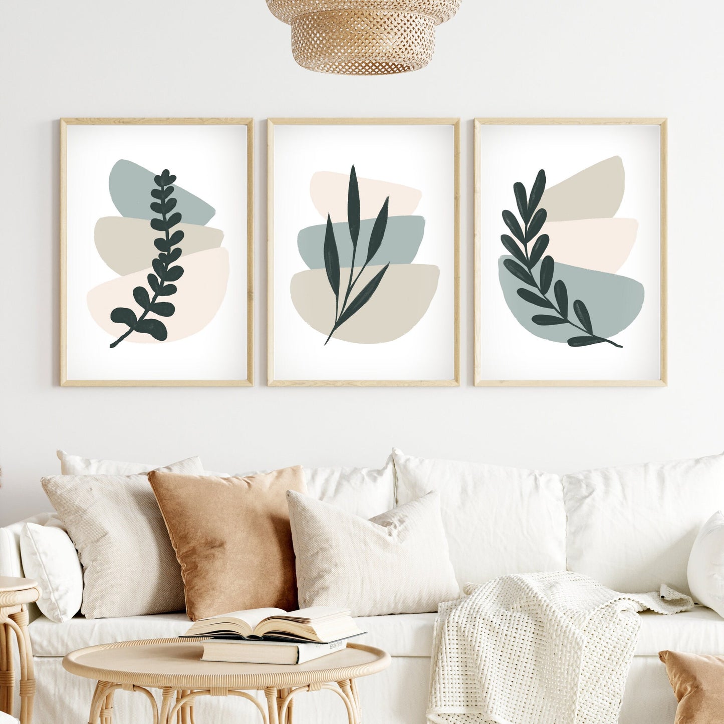 Abstract Boho Trio Printable Art: Soft Sand